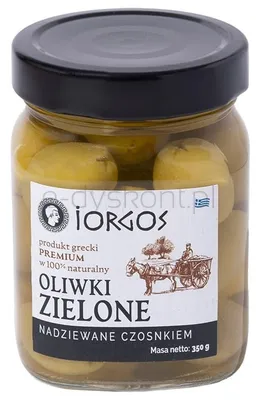 Oliwki Zielone Nadziewane Czosnkiem Premium 350/210G