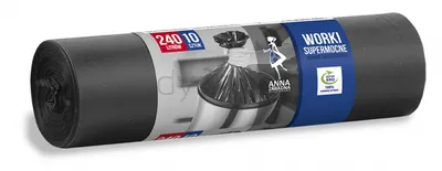 Anna Zaradna Worki na śmieci supermocne, 240 l, 10 szt., czarny