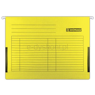 Donau Teczka zawieszkowa z boczkami, A4, 230gsm, żółta 