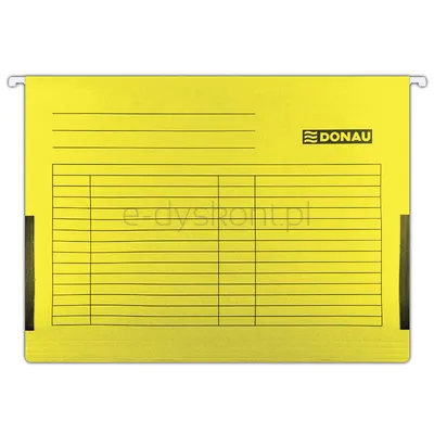 Donau Teczka zawieszkowa z boczkami, A4, 230gsm, żółta 