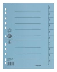 Donau Przekładka karton, A4, 235x300mm, 1-10, 1 karta, niebieska