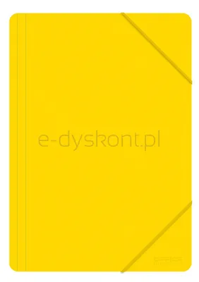 Office Products Teczka z gumką, A4, PP, 500mikr., 3-skrz., żółta 