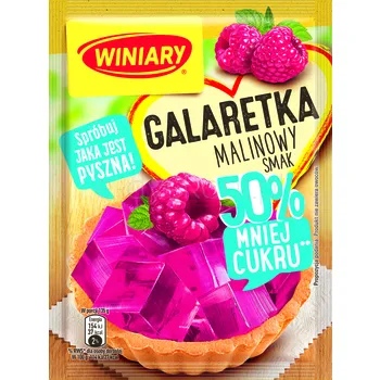 WINIARY Galaretka o smaku malinowym 50% mniej cukru 39g