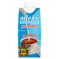 Gostyń Mleko Zagęszczone Niesłodzone 7,5% Tłuszczu 350G/ K - 18 Szt