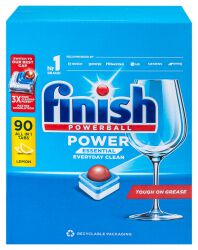 Finish Tabletki do zmywarki Power Essential, 90szt., lemon