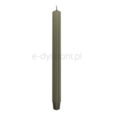 Donau HOME Świeca stołowa długa ryflowana 25x300 mm, 4 szt., khaki