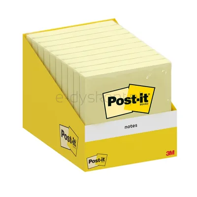 Post-It  Karteczki Samoprzylepne, 76X76Mm, 1X100 Kart., Kanarkowy Żółty