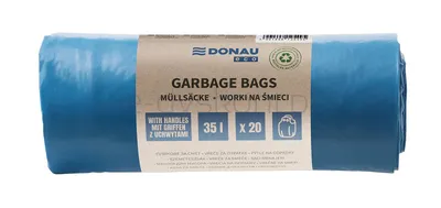 Donau ECO Worki na śmieci z uchwytami Knoties, 35l, 20 szt., niebieskie