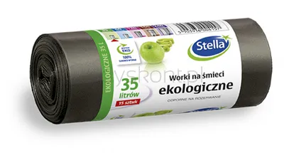 Stella Worki na śmieci ekologiczne, 35 l, 15 szt., czarny