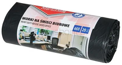 Office Products Worki na śmieci biurowe mocne (LDPE), 60l, 20szt., czarne