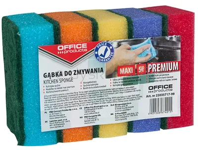 Office Products Gąbka do zmywania Maxi Premium, 5szt., mix kolorów