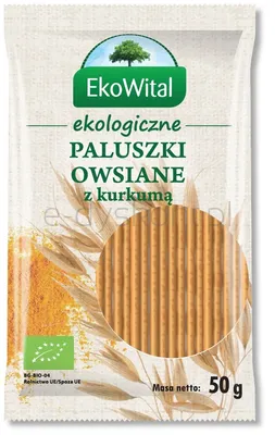 Paluszki Owsiane Pełnoziarniste Z Kurkumą Bio 50 G