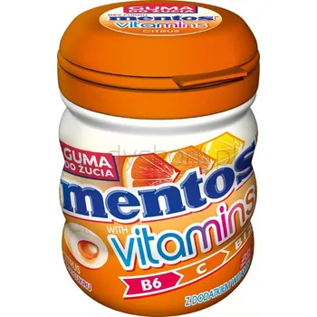 Mentos Guma Do Żucia Z Witaminami O Smaku Owoców Cytrusowych 50G