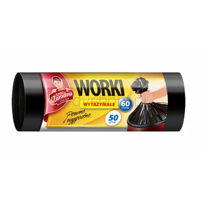 Anna  Zaradna Worki na śmieci wytrzymałe, 20% grubsze, 60 l, 50 szt., czarne