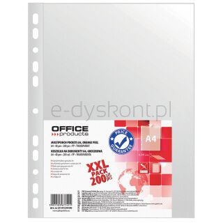 Office Products Koszulki na dokumenty PP, A4, groszkowe, 40mikr., 200szt. [BIURO]
