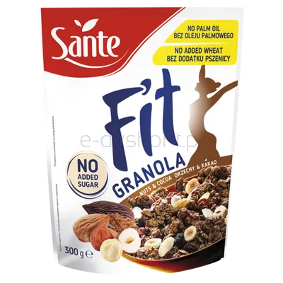 Sante Fit Granola Orzechy Kakao Bez Dodatku Cukru 300G