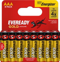 Eveready Gold from Energizer Bateria AAA, LR03, 1,5V, DHP8, 8 szt.