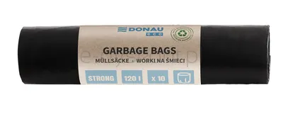 Donau ECO Worki na śmieci mocne (LDPE), 120l, 10 szt., czarne