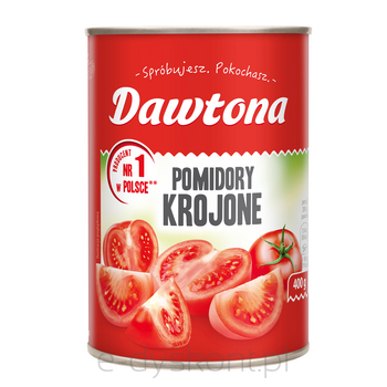 Pomidory krojone bez skórki w soku pomidorowym 400g Dawtona