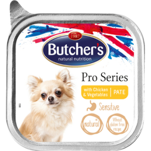 Butcher's Pro Series Dog Sensitive pasztet z kurczakiem i warzywami 100g