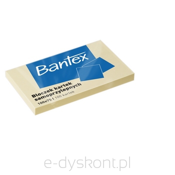 Bloczki samoprzylepne Bantex  100x75mm, 100 kartek, żółte