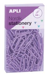 Spinacze okrągłe APLI Nordik, 28 mm, 140 szt., pudełko z zawieszką, mix kolorów pastel